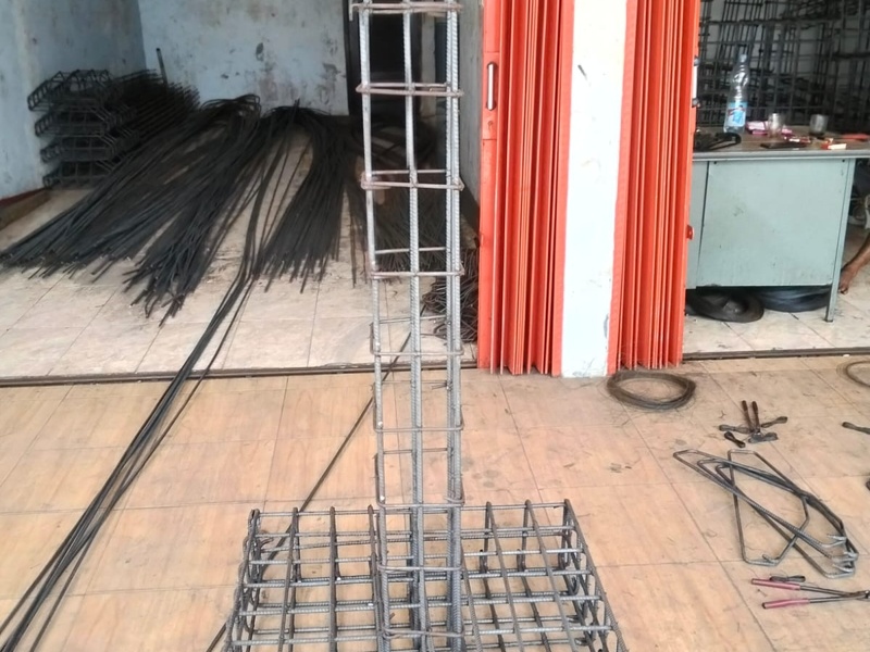 Perakitan Pondasi Cakar Ayam & Tiang Kolom Jadi di Workshop